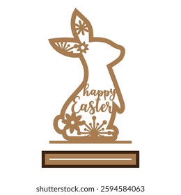 Easter bunny vector.Easter Laser Cut Template for Cutting machine.