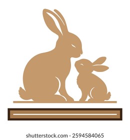 Easter bunny vector.Easter Laser Cut Template for Cutting machine.