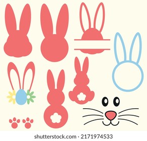 Easter bunny vectors. Cute easter designs.