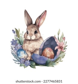 easter bunny watercolor vector illustrations for tshirt, sticker, mug, printing, sublimation