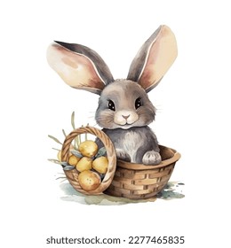 easter bunny watercolor vector illustrations for tshirt, sticker, mug, printing, sublimation