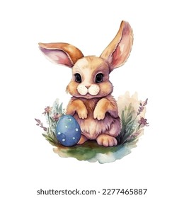 easter bunny watercolor vector illustrations for tshirt, sticker, mug, printing, sublimation