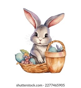 easter bunny watercolor vector illustrations for tshirt, sticker, mug, printing, sublimation