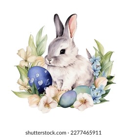 easter bunny watercolor vector illustrations for tshirt, sticker, mug, printing, sublimation