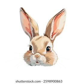 Easter bunny in watercolour style. Happy esater concept. 