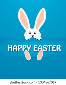 Easter Bunny web banner. Happy Easter!