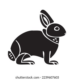 Easter bunny whimsical illustration. Spring holiday pet bunny vector.