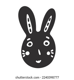 Easter bunny whimsical illustration. Spring holiday pet bunny vector.