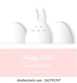 easter bunny. white and pink color