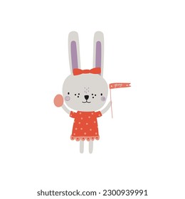 Easter bunny.Cute illustrations in cute hand drawn style. Vector characters for decor, design, decoration.Ideal for Easter sets, holiday packaging, merchandise, postcards.