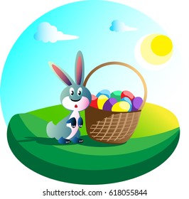 Easter bunny.Flat style. Vector illustration.