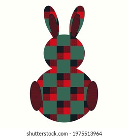 Easter Bunny.Happy Chinese new year . Vector illustration of plaid design with  cute rabbit. Vintage ornament for wallpaper, printing on the packaging paper, textiles, t shirt design