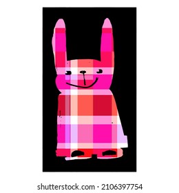 Easter bunny.Modern Easter design template, trendy painted style texture, poster with different doodle elements.Perfect for interior,fabric, textile,apparel