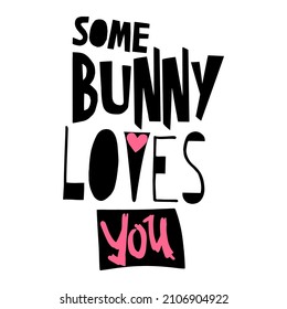 Easter bunny.Modern Easter design template, trendy painted style texture, poster with different doodle elements.Perfect for interior,fabric, textile,apparel