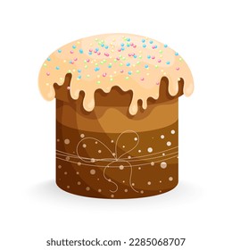 Easter cake. Cakes with icing. Easter icon, decor element, vector	
