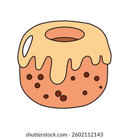 Easter cake color icon. Cartoon sweet bakery food pictogram