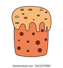 Easter cake color icon. Cartoon sweet bakery food pictogram