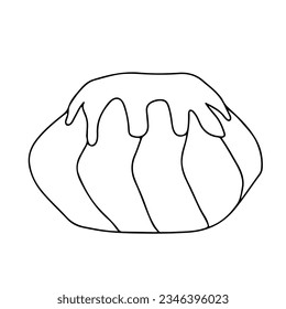 Easter cake doodle spring cute design element. Spring easter traditional egg coloring page design