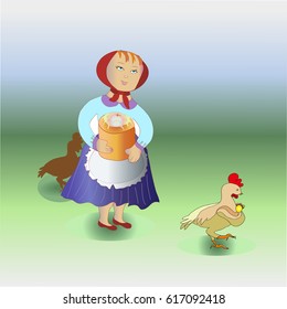 Easter cake and eggs ready to celebrate Easter .Vector 
