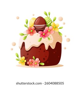 Easter cake with eggs vector illustration
