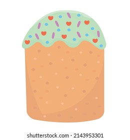Easter cake with green cream, illustration