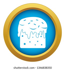 Easter cake icon blue vector isolated on white background for any design