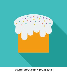 Easter cake icon. Flat vector related icon with long shadow for web and mobile applications. It can be used as - logo, pictogram, icon, infographic element. Vector Illustration.