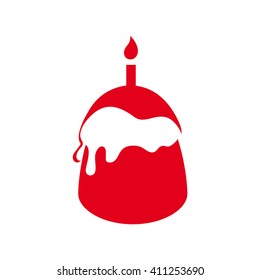 Easter cake Icon, Vector illustration on white background.