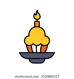 easter cake icon with white background vector stock illustration