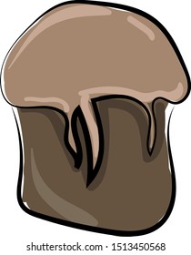 Easter cake, illustration, vector on white background.