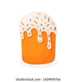 Easter cake isolated on white background. Holiday food. Great for Easter decor. Vector illustration.