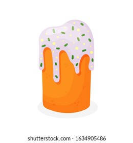 Easter cake isolated on white background. Holiday food. Great for Easter decor. Vector illustration.