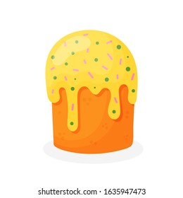 Easter cake isolated on white background. Holiday food. Great for Easter decor. Vector illustration.
