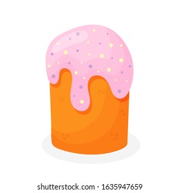 Easter cake isolated on white background. Holiday food. Great for Easter decor. Vector illustration.