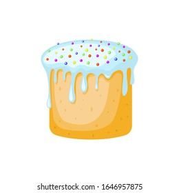 Easter cake isolated on a white background. Element for design of greeting card, invitation. Vector stock illustration.