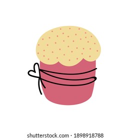  Easter cake isolated on white background. Vector illustration in doodle style