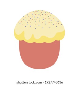  Easter cake isolated on white background. Easter cupcake. Vector flat illustration