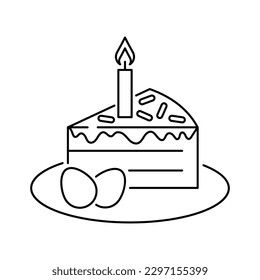 Easter cake line icon design. isolated on white background. vector illustration