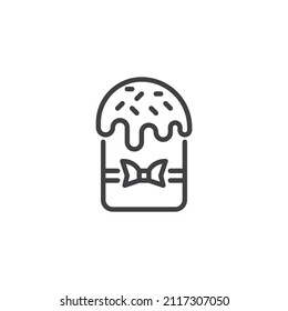 Easter cake line icon. linear style sign for mobile concept and web design. Easter dessert cake outline vector icon. Symbol, logo illustration. Vector graphics