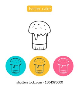 Easter cake line icon. Easter cake traditional sweet food. Easter symbol for your web design, logo. Thin line illustration. Vector outline drawing. Editable stroke.