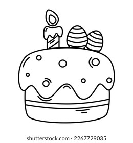 easter cake line icon. vector illustration.