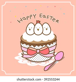 Easter cake and little eggs 