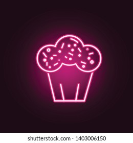 Easter cake neon icon. Elements of Religion set. Simple icon for websites, web design, mobile app, info graphics