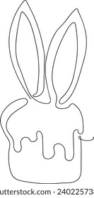 Easter cake in one line. Illustration for Easter. Line art.