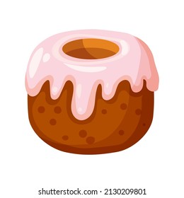 Easter cake, pastry. Sweet food, bakery, vector illustration