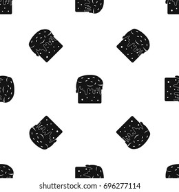 Easter cake pattern repeat seamless in black color for any design. Vector geometric illustration