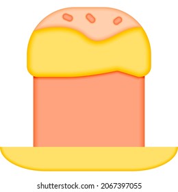 Easter cake plate color icon. Simple color vector elements of religious holiday for ui and ux, website or mobile application on white background