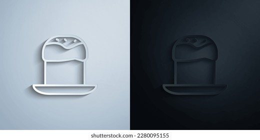 Easter cake plate paper icon with shadow effect vector illuistration design