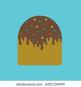 Easter cake. Easter postcard. Vector graphics.