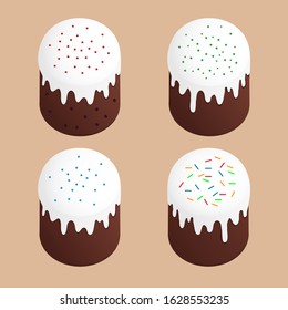 Easter cake with sprinkles set